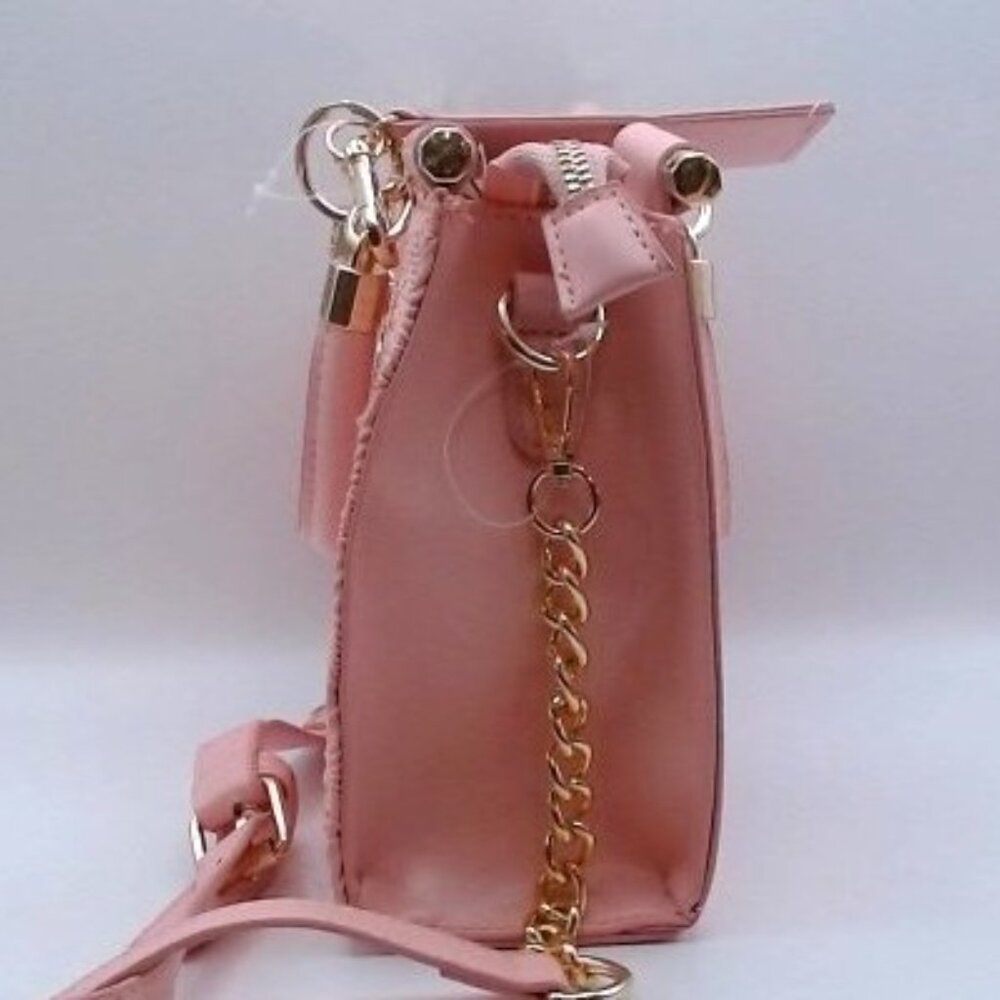 NWT Beautiful Pink Quilted Satchel Bag with Card Holder - Picture 5 of 7